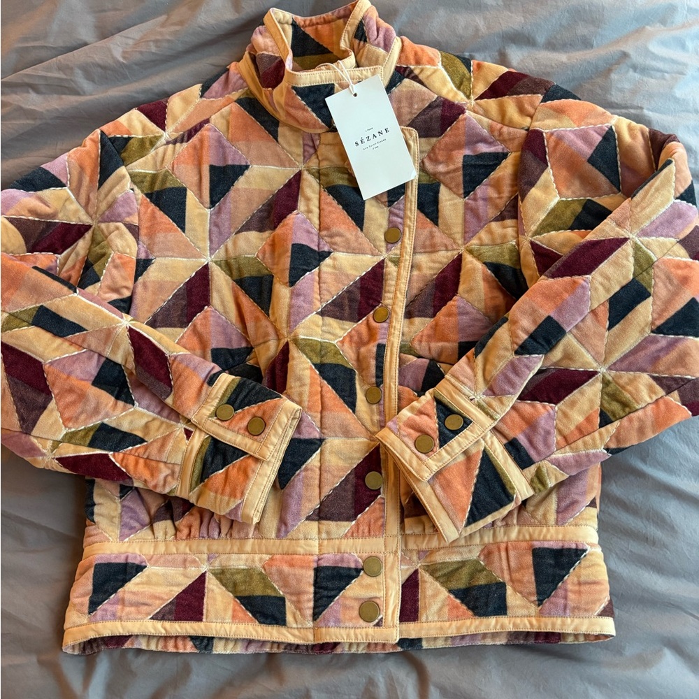 NWT Sézane Brandon Jacket in Patchwork Stella Siz… - image 7